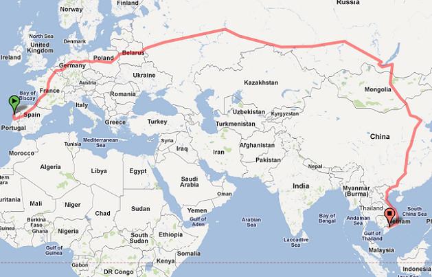 longest single train journey in europe